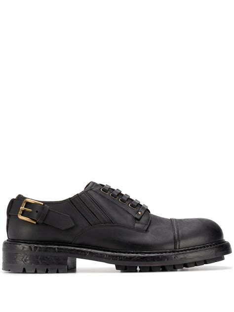 dolce gabbana derby buckle shoes|Leather Derby Shoes in Black for Men .